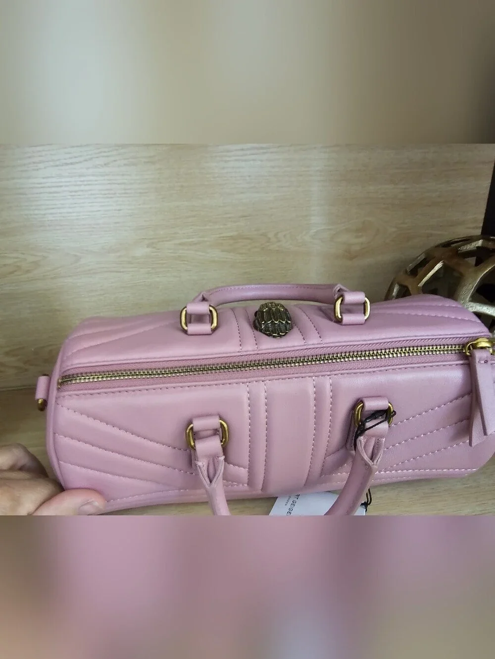 Kurt Geiger London Kesington Leather UJ Barrel Bag.